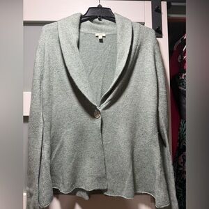 J. Jill Light Gray Cashmere, lambs wool, angora rabbit Cardigan Sweater.